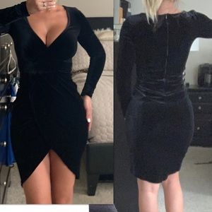Black velvet dress